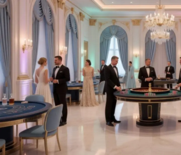Exklusive Eventlocation in Österreich, stilvoll vorbereitet für einen Casino-Themenabend bei einer Firmenveranstaltung