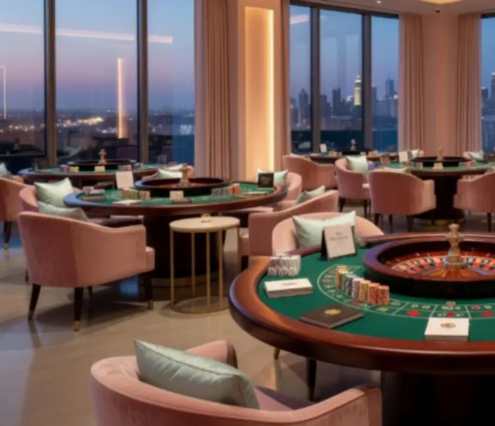 Elegante Eventlocation mit Roulette-Tisch in stilvollem Ambiente