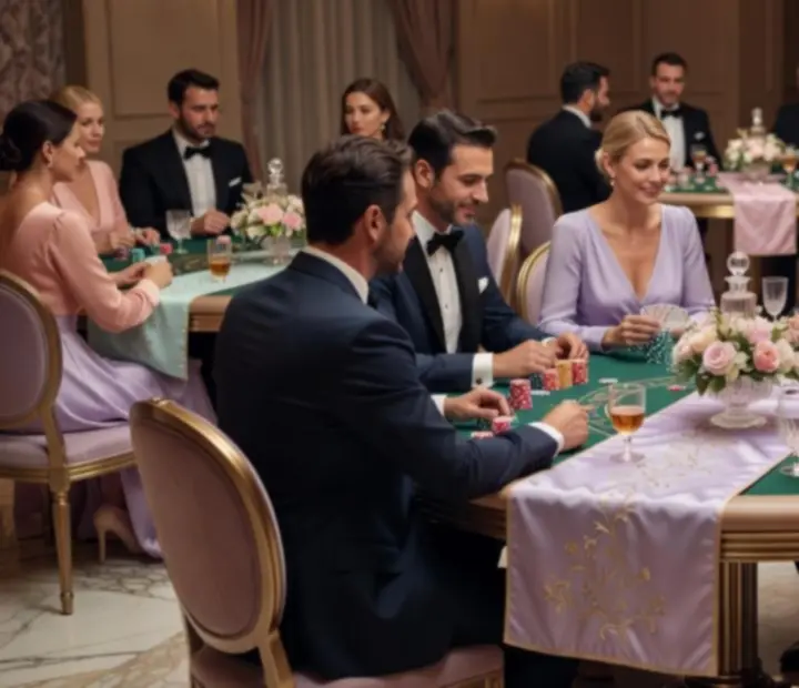 Exklusiver VIP-Casinoabend mit elegant gekleideten Gästen.